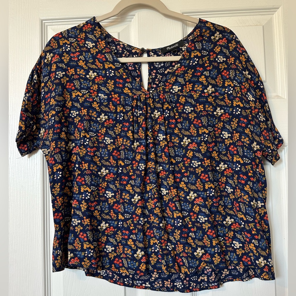 Madewell Navy Floral Top